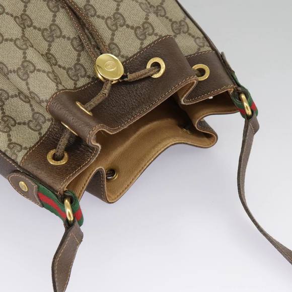 GUCCI GG Supreme Web Sherry Line Shoulder Bag PVC Beige 164 02 034 Auth 98308 - Picture 6 of 16